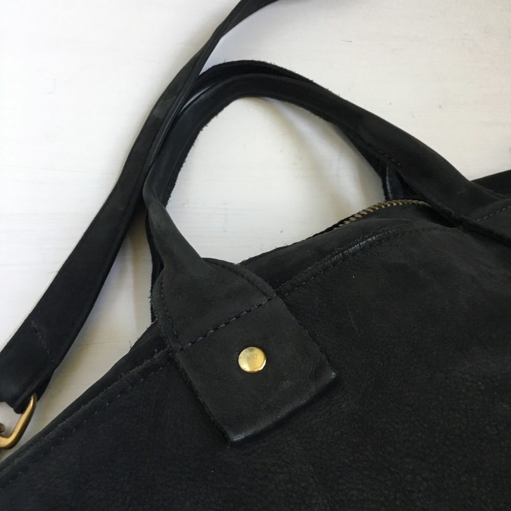 Clare V. Black Suede Leather Crossbody Satchel Bag - Picture 5 of 15